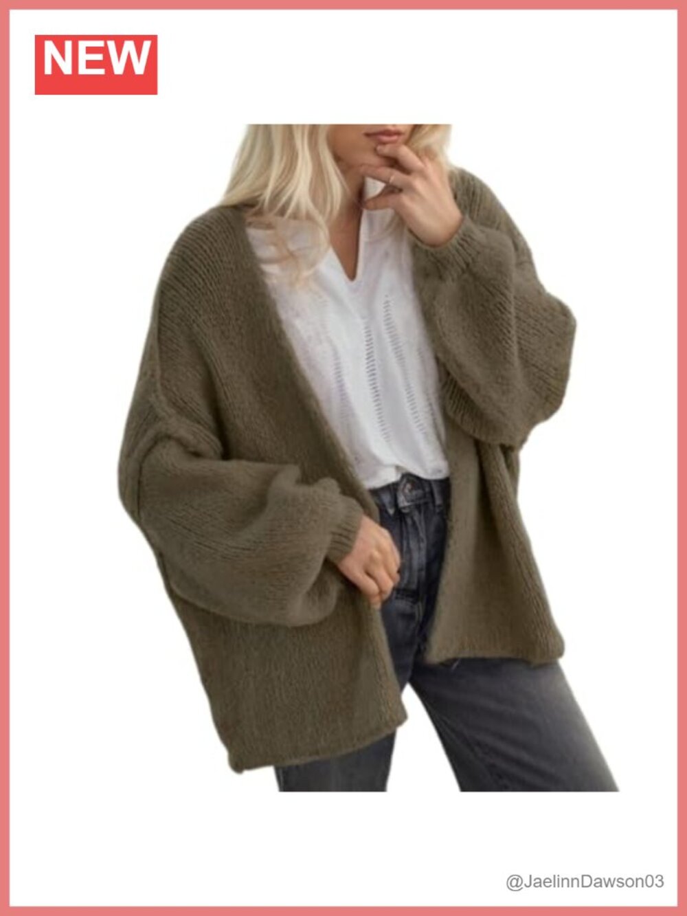 Oversized Chunky Knit Cardigan Long Sleeve Open Front Sweater Fall Winter